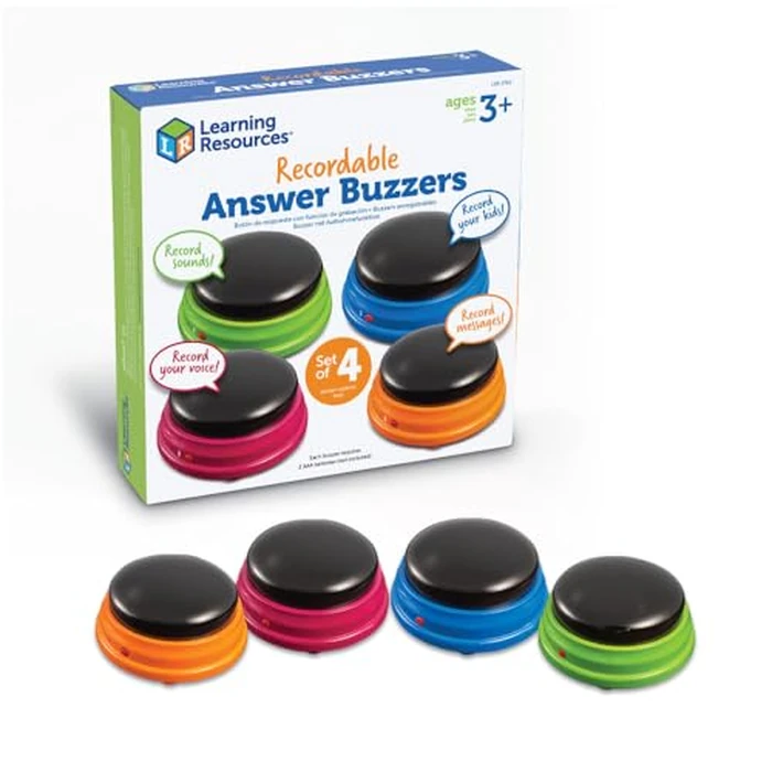 Learning Resources Recordable Answer Buzzers - Classroom Must Haves Supplies, Kids Toys, Sound Effect Button, Family Game Shows For Trivia, Participation Tools Boys and Girls Birthday Gifts by Learning Resources - Used - Very Good condition - US$20.43
