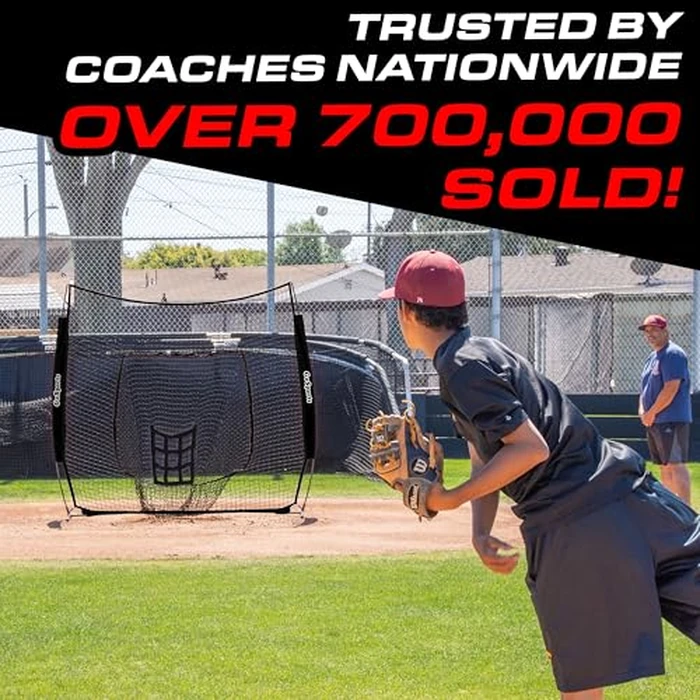 GoSports 7 ft x 7 ft Baseball & Softball Practice Hitting & Pitching Net with Bow Type Frame, Carry Bag and Strike Zone, Great for All Skill Levels by GoSports - Image 3