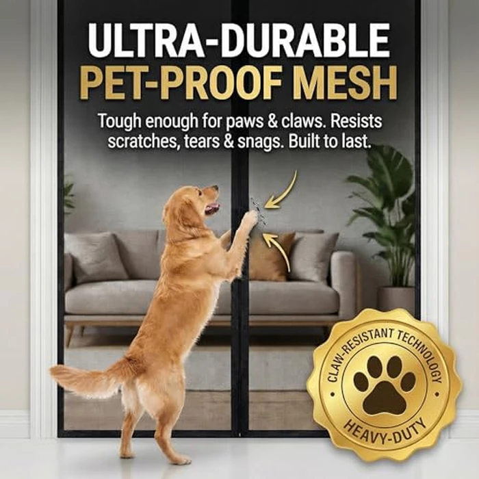 CANLENE Premium Magnetic Screen Door, Heavy-Duty Reinforced Mesh, Ultra-Dense Weave, Smooth Auto-Close, Pets & Kids - Hands-Free, No-Gap Seal by CANLENE - Image 4