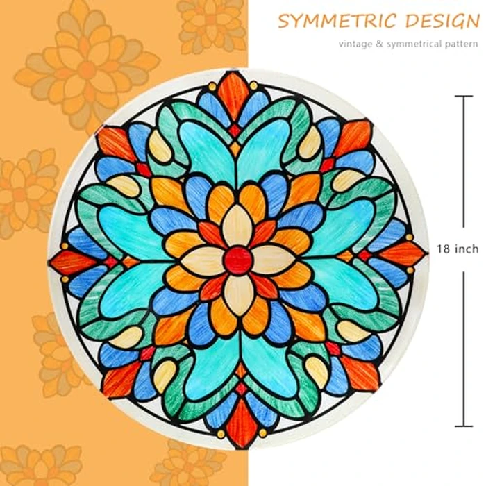 MUMTOP Bird Bath-Bird Baths for Outdoors - Glass Large Bird Bath Bowl with Metal Stand, Symmetrical Patterns Bird Feeders for Outside and Garden, Patio,Lawn Decor by MUMTOP - Image 3