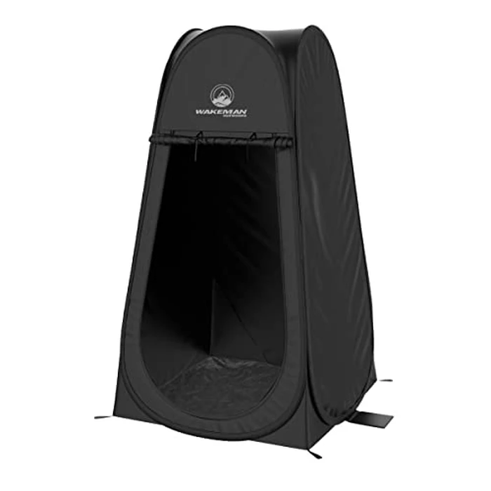 Pop Up Pod - Privacy Shower Tent, Dressing Room, or Portable Toilet Stall with Carry Bag for Camping, Beach, or Tailgate by Wakeman Outdoors (Black) by Wakeman - Image 1