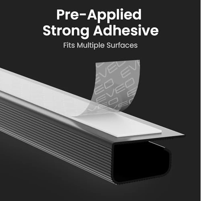 EVEO Cable Management 96'' J Channel- 6 Pack Cord Cover- Cable Raceway- Cable Management Under Desk with Adhesive Stripe Built-in 6 X 16in- Easy to Install Desk Cord Organizer- Cable Raceway, White by EVEO - Image 6