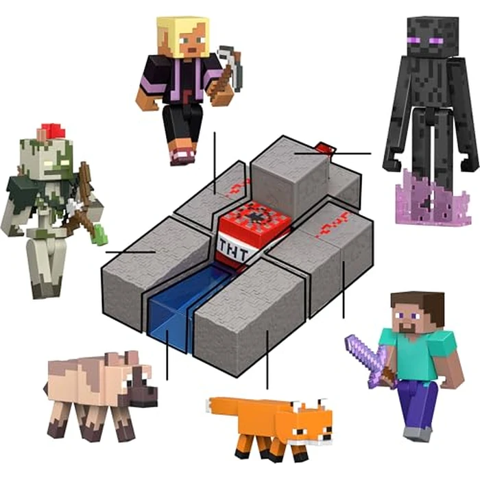 Mattel Minecraft Toys, Steve Action Figure with Accessory & Redstone Building Piece, 3.25-inch Scale Collectible Set Inspired by The Video Game by Mattel - Image 5