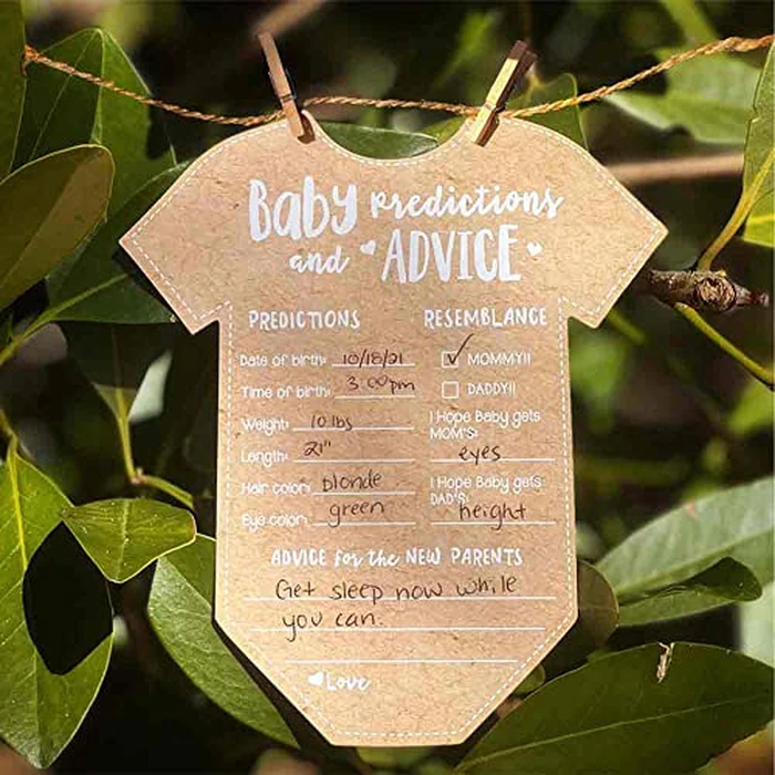 Kate Aspen Baby Predictions for Baby Shower Advice Cards - 50-Count Onesie Shaped Baby Shower Games for Girl or Boy - Gender Neutral Decor, Table Decorations, Activity and Keepsake For New Parents by Kate Aspen - Image 2