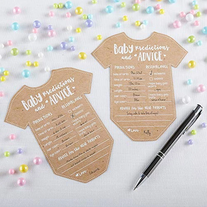 Kate Aspen Baby Predictions for Baby Shower Advice Cards - 50-Count Onesie Shaped Baby Shower Games for Girl or Boy - Gender Neutral Decor, Table Decorations, Activity and Keepsake For New Parents by Kate Aspen - Image 3