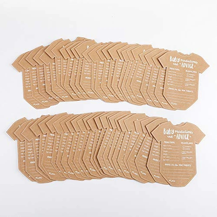 Kate Aspen Baby Predictions for Baby Shower Advice Cards - 50-Count Onesie Shaped Baby Shower Games for Girl or Boy - Gender Neutral Decor, Table Decorations, Activity and Keepsake For New Parents by Kate Aspen - Image 4