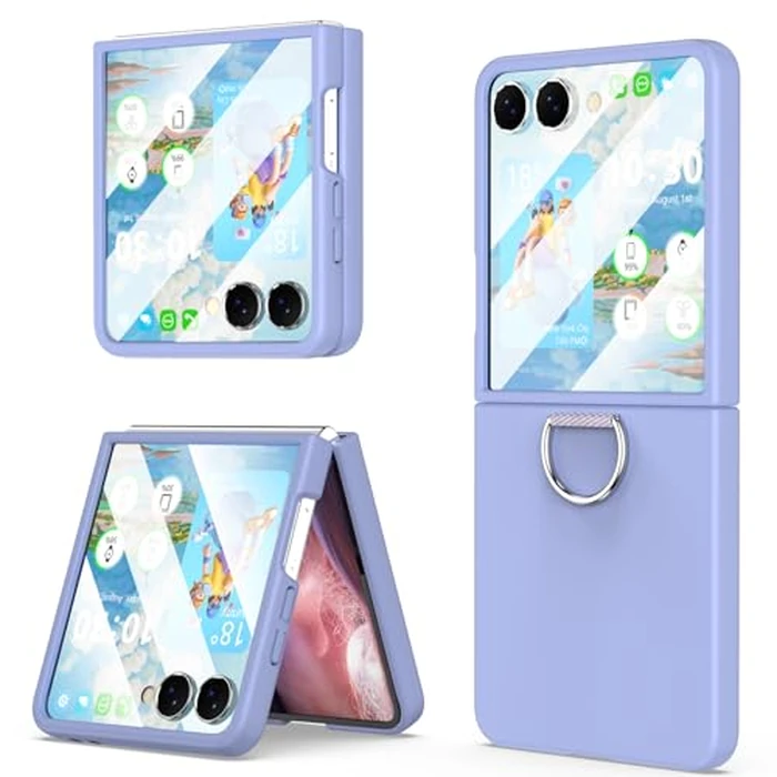 DAKORIE for Samsung Galaxy Z Flip 7 Case with Screen Protector Ring Shockproof Protective Cover Flip Z 7 Phone Case for Galaxy Z Flip 7 5G 2025 - Purple by DAKORIE - Used - Like New condition - US$9.99