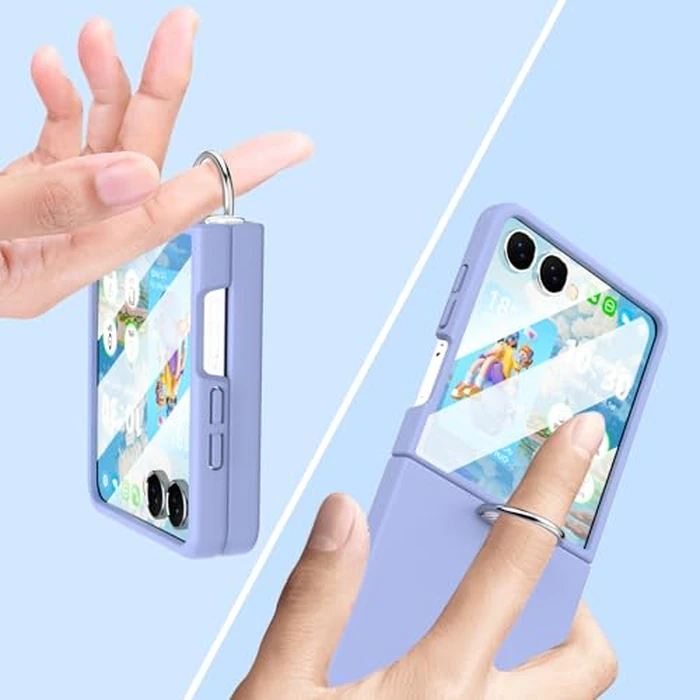 DAKORIE for Samsung Galaxy Z Flip 7 Case with Screen Protector Ring Shockproof Protective Cover Flip Z 7 Phone Case for Galaxy Z Flip 7 5G 2025 - Purple by DAKORIE - Image 3