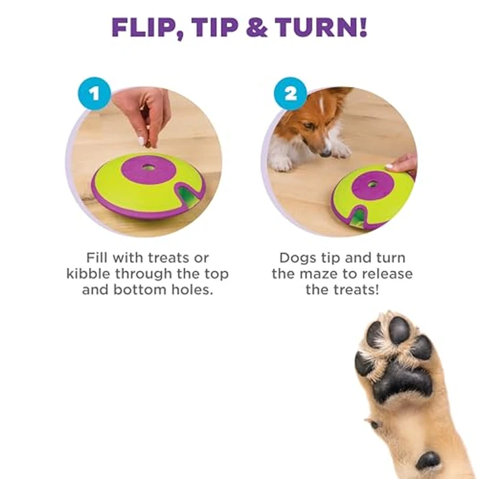 Outward Hound by Nina Ottosson Dog Treat Maze Dog Puzzle Enrichment Toy, Level 2 Intermediate, Green by Outward Hound - Image 3