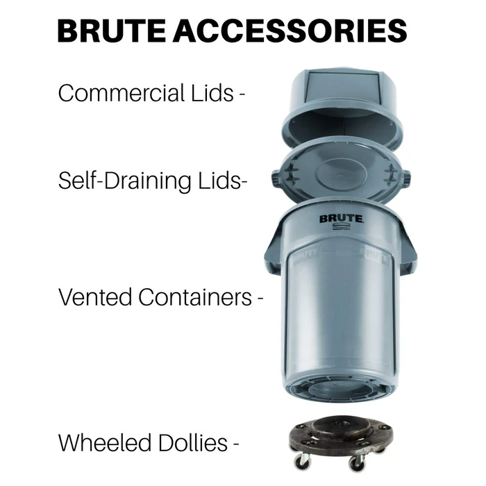 Rubbermaid Commercial Products BRUTE Heavy-Duty Round Trash/Garbage Lid 44-Gallon Black for Landscapers/Construction Sites/Restaurants/Back of House/Offices/Warehouses/Commercial Environments by Rubbermaid Commercial Products - Image 2