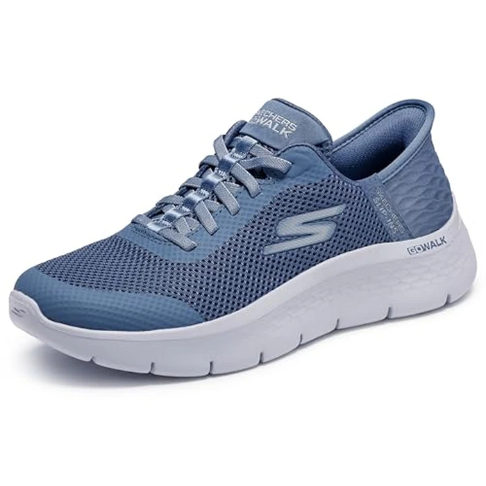 Skechers Women's Go Walk Flex Hands Free Slip-Ins-Grand Entry Sneaker, Blue, 5 Wide by Skechers - Used - Like New condition - CA$45.55