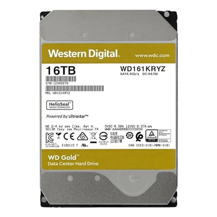 Western Digital 16TB WD Gold Enterprise Class Internal Hard Drive - 7200 RPM Class, SATA 6 Gb/s, 512 MB Cache, 3.5" - WD161KRYZ by Western Digital - Image 2