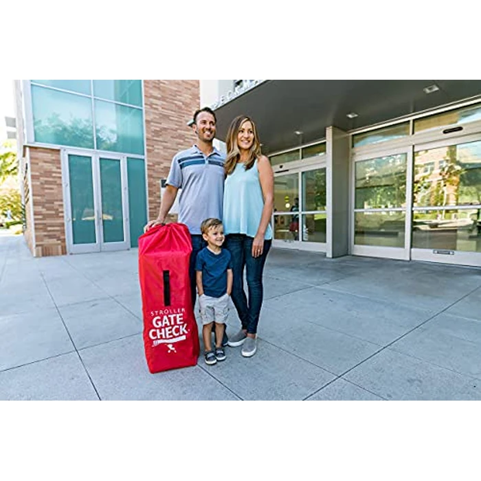 J.L. Childress Gate Check Bag for Umbrella Strollers - Travel Bag for Airplane, Fits Most Single Umbrella Baby Strollers, Airport Accessories for Gate Check, Flying Essentials - Red by J.L. Childress - Image 5