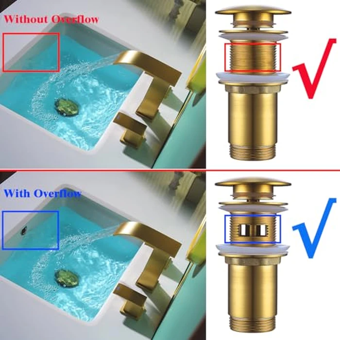 RANDOM Brass P Trap with Bathroom Sink Stopper Kit Without Overflow,Champagne Bronze U-Shape 1-1/4 inch Sink Trap with 11.6″ Slip Joint Extension Tube,Adjustable Height Sink Drain Bottle P-Trap Kit by RANDOM - Image 8