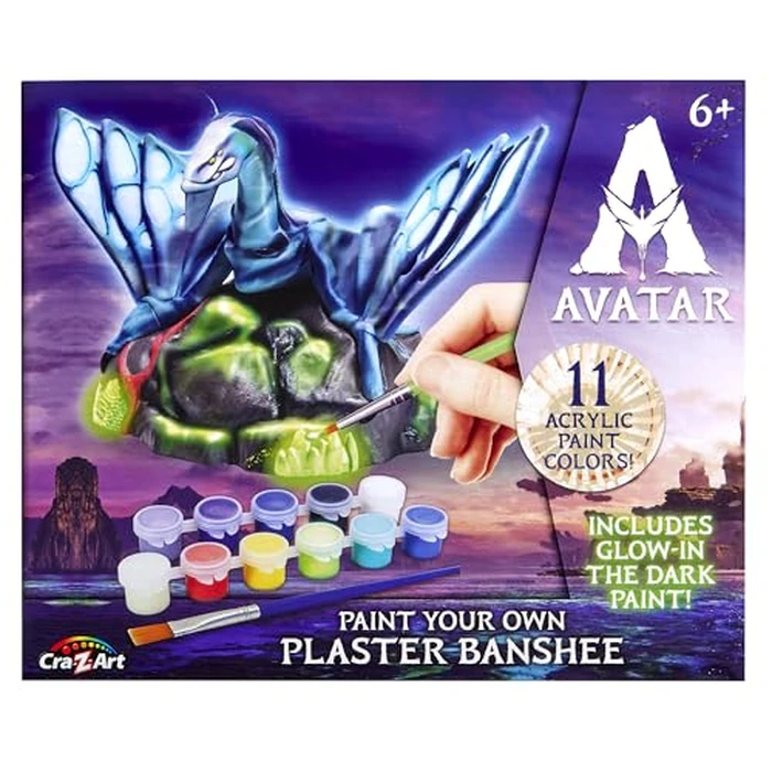 CRA-Z-Art Avatar Paint Your Own Plaster Banshee Craft Kit for Kids Ages 6+, Includes 10 Acrylic Paint Colors, Glow-in-The-Dark Top Coat, Brush & Plaster Figure by Cra-Z-Art - Used - Very Good condition