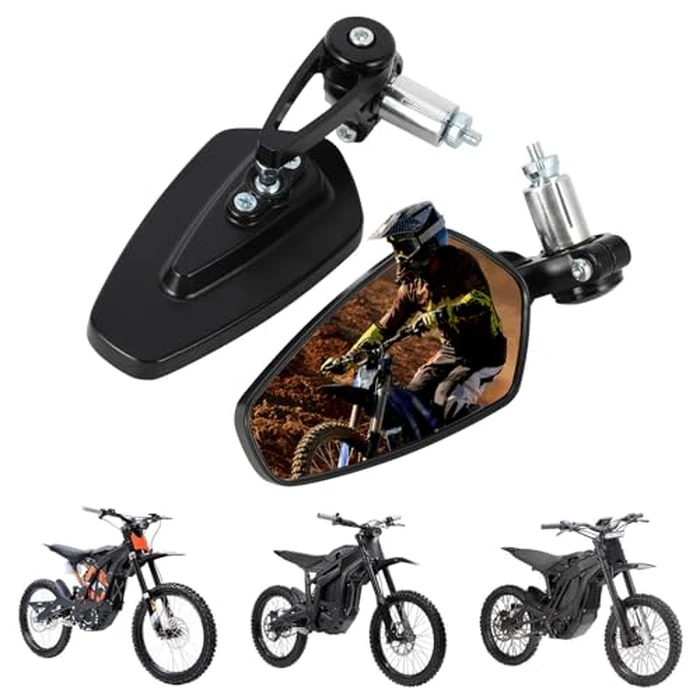 IUVWISN Motorcycle Rear View Side Mirror Handlebar Mirrors CNC for Surron Sur Ron LBX E-Ride Pro SR S SS 2.0 3.0 Talaria Sting MX3/R MX4 Talaria X3 XXX X Electric Dirt Bike Black,Direct Installation by IUVWISN - Image 1