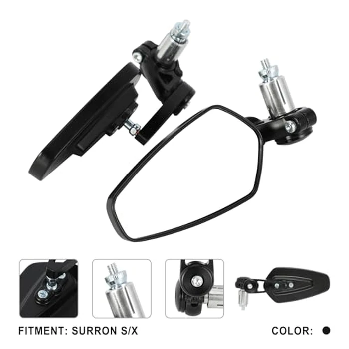 IUVWISN Motorcycle Rear View Side Mirror Handlebar Mirrors CNC for Surron Sur Ron LBX E-Ride Pro SR S SS 2.0 3.0 Talaria Sting MX3/R MX4 Talaria X3 XXX X Electric Dirt Bike Black,Direct Installation by IUVWISN - Image 2