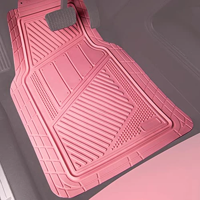 CAR PASS Heavy Duty Rubber Floor Mats 4-Piece Pink Car Mats Full Set - Universal Waterproof Floor Mats for Car SUV Truck, Durable All Weather Floor Mats Automotive，Car Mats for Women,Girly(All Pink) by CAR PASS - Image 7