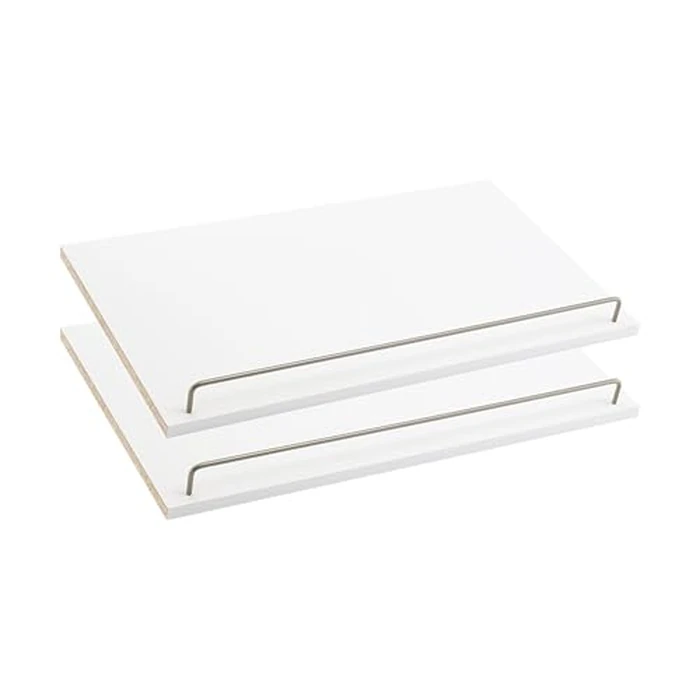 ClosetMaid SuiteSymphony Wood Shoe Shelves Set, Add On Accessory, Angled, Shoe Fence, for 25 in. Units, Pure White/Satin Nickel by ClosetMaid - Used - Very Good condition