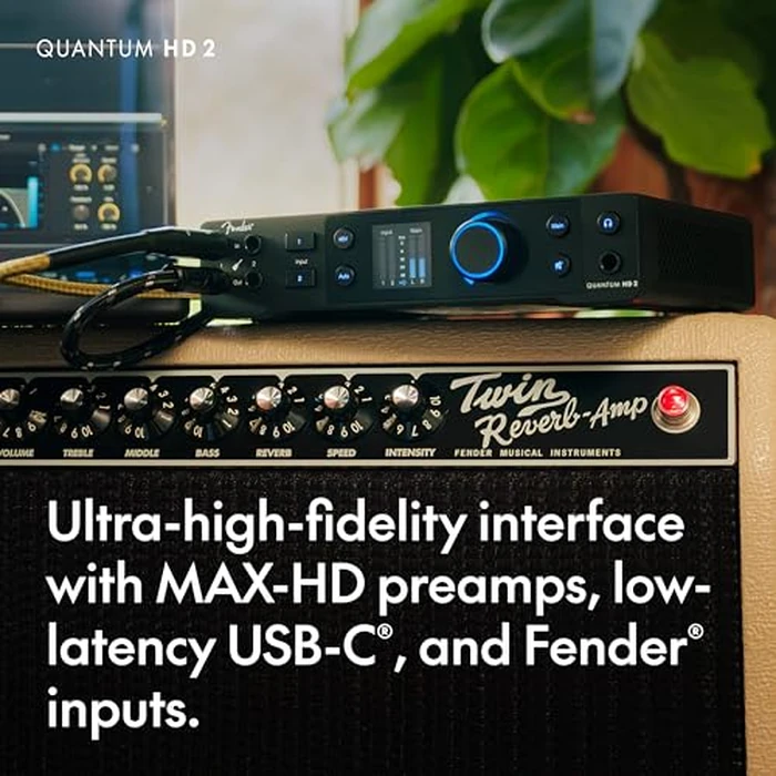 Fender Quantum HD 2 | 20x24 USB-C Audio Interface for Music Production, MAX-HD Mic Preamps, Front Instrument Inputs, ADAT & S/PDIF I/O, Auto Gain, Re-Amp Outputs, Loopback, Headphone Amp, Mac & PC by Fender - Image 3