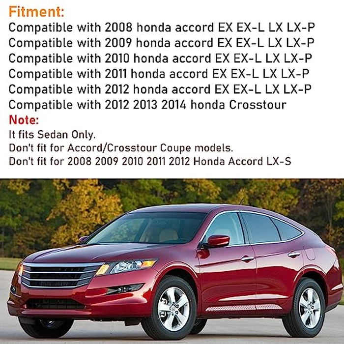 APESER Compatible with Honda Accord Door Panel Armrest Lids Cover 2008-2012,2 Pcs PU Leather Front Inner Door Panel Armrest Cover Replace for Accord EX/EX-L/LX/LX-P/SE(Black)(NOT Fit for Coupe Model) by APESER - Image 3