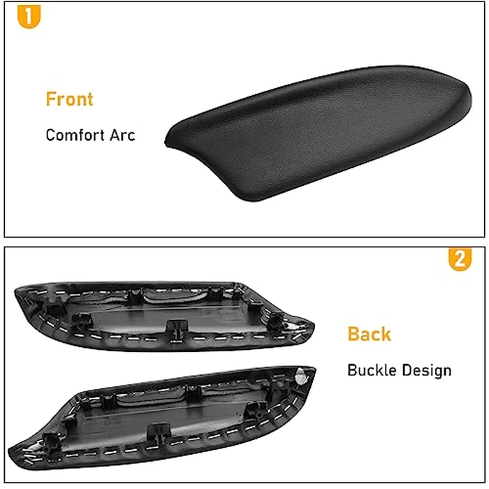 APESER Compatible with Honda Accord Door Panel Armrest Lids Cover 2008-2012,2 Pcs PU Leather Front Inner Door Panel Armrest Cover Replace for Accord EX/EX-L/LX/LX-P/SE(Black)(NOT Fit for Coupe Model) by APESER - Image 4