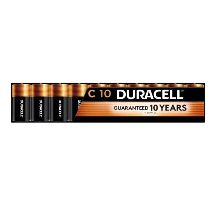 Duracell Coppertop C Batteries, 10 Count (Pack of 1), C Battery with Long-lasting Power, All-Purpose Alkaline Battery for Household and Office Devices by DURACELL - Image 2