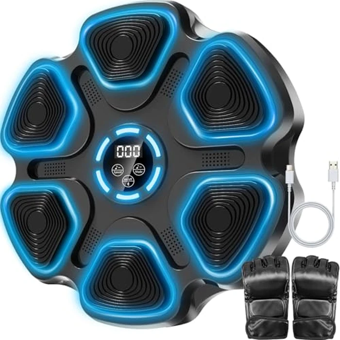 Mukaddar Music Boxing Machine, Large Size Music Punching Machine for Adults Kids, Interactive Boxing Target Wall Mounted with Gloves, Gift for Men and Kid by Mukaddar - Used - Good condition