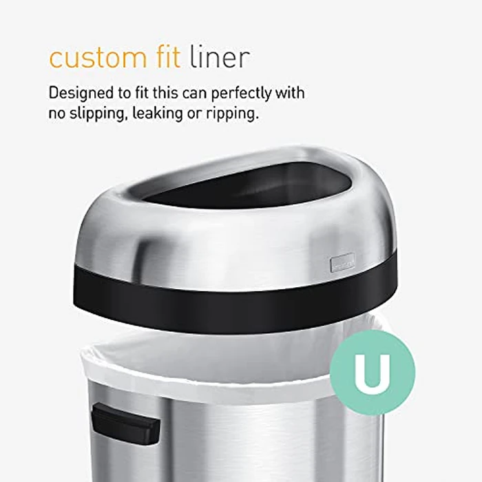 simplehuman Code U 100 Count, Dispenser Pack Custom Fit Liners, Drawstring Trash Bags, 55 Liter / 14.5 Gallon, White by simplehuman - Image 4