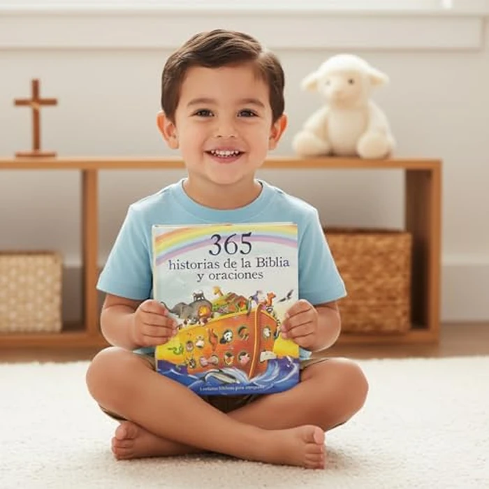 365 Historias de la Biblia y Oraciones / 365 Bible and Prayers Padded Treasury Guilded (Spanish Language), Ages 3-8 (en español) (Little Sunbeams) (Spanish Edition) by Cottage Door Press - Image 5