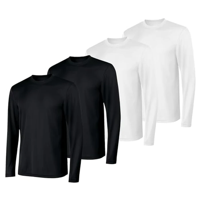 Hanes Men's Sport Quick-Dry Long Sleeve T-Shirt 4-Pack, Moisture-Wicking, Sun Protection Performance Shirts by Hanes - Image 1