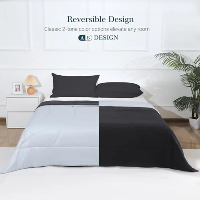 Elegear Cooling Comforter, Ultra-Soft Comforter Absorbs Body Heat, Q-Max>0.55 Double-Sided Japanese Arc-Chill Cool-to-Touch Cooling Blanket,Breathable Cool Quilt for Night Sweats, 79" x 59", Black by Elegear - Image 5