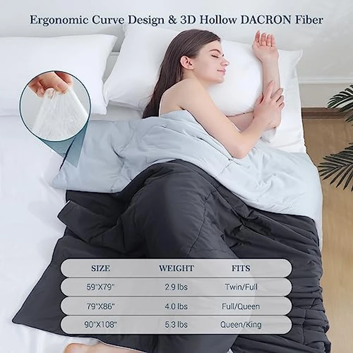 Elegear Cooling Comforter, Ultra-Soft Comforter Absorbs Body Heat, Q-Max>0.55 Double-Sided Japanese Arc-Chill Cool-to-Touch Cooling Blanket,Breathable Cool Quilt for Night Sweats, 79" x 59", Black by Elegear - Image 7