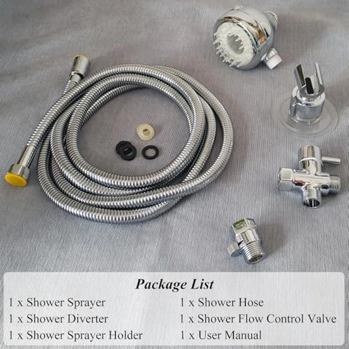 Sneatup Pet Shower Set with 8.2ft Hose & Flow Control Valve for Bathroom Shower Arm by Sneatup - Image 6