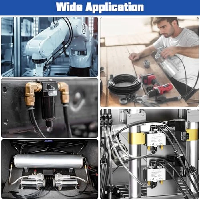 5/16" OD x 50FT DOT Air Line Black SAE J 844 PA12 Nylon Air Brake Tubing with Cutter and Teflon Tape, Pneumatic Nylon Air Line Hose for Semi Truck Trailer Air Brake System & Fluid Transfer by Lumanious - Image 7