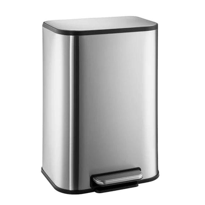 3.2 Gal / 12L Stainless Steel Trash Can, Step-On Garbage Bin with Soft-Close Lid and Removable Inner Bucket, Fingerprint Resistant Waste Bin for Bathroom, Dining Room, Home Office by PeacefulHues - Used - Very Good condition