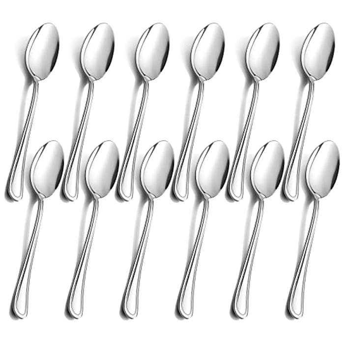 Dinner Spoons Set of 12, E-far 7.9 Inch Stainless Steel Soup Spoons Tablespoons for Home, Kitchen or Restaurant, Non-toxic & Mirror Polished, Easy to Clean & Dishwasher Safe by E-far - Image 3