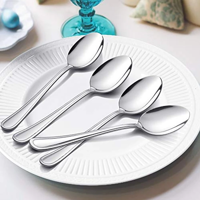 Dinner Spoons Set of 12, E-far 7.9 Inch Stainless Steel Soup Spoons Tablespoons for Home, Kitchen or Restaurant, Non-toxic & Mirror Polished, Easy to Clean & Dishwasher Safe by E-far - Image 4