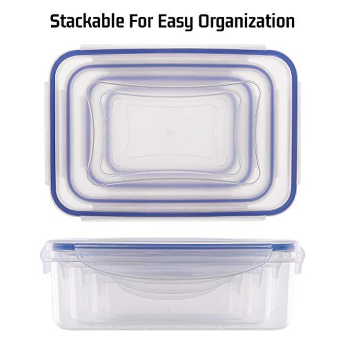 Food Storage Containers with Lids Airtight, Plastic Food Container Set, SIKITUT Airtight Storage Containers(8 Pack) for Home, Kitchen, Leak Proof, BPA-Free by SIKITUT - Image 5