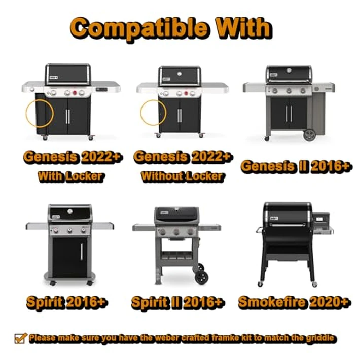 7672 Crafted Griddle Grill Replacement Parts for Weber Genesis Crafted Flat Top Griddle 2022+ EX-325S E-325S SX-325S Genesis II 300 400 Spirit 200 300 Series Smokefire EX4 EX6 Cast Iron Grill Plate by Grill Valueparts - Image 3