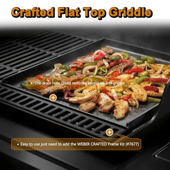 7672 Crafted Griddle Grill Replacement Parts for Weber Genesis Crafted Flat Top Griddle 2022+ EX-325S E-325S SX-325S Genesis II 300 400 Spirit 200 300 Series Smokefire EX4 EX6 Cast Iron Grill Plate by Grill Valueparts - Image 6