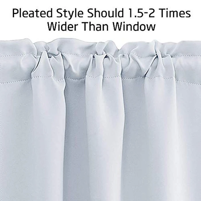NICETOWN Valance Curtains for Kitchen Thermal Insulated Window Curtain Valances, Farmhouse Adjustable Rod Pocket Bathroom Curtains for Small Window, 42" W x 18" L + 1.6" Header, Greyish White, 1 Pair by NICETOWN - Image 4