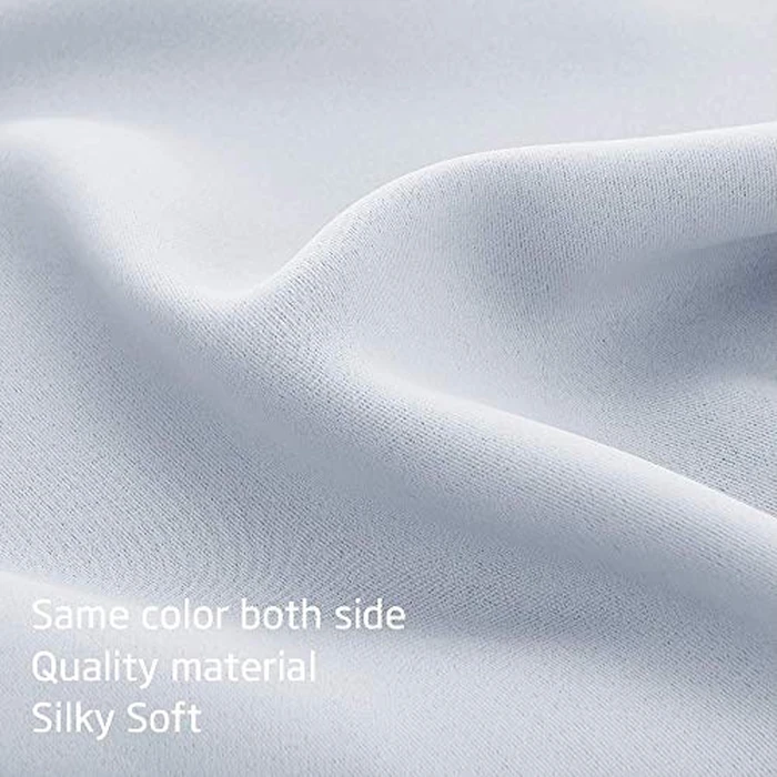 NICETOWN Valance Curtains for Kitchen Thermal Insulated Window Curtain Valances, Farmhouse Adjustable Rod Pocket Bathroom Curtains for Small Window, 42" W x 18" L + 1.6" Header, Greyish White, 1 Pair by NICETOWN - Image 5