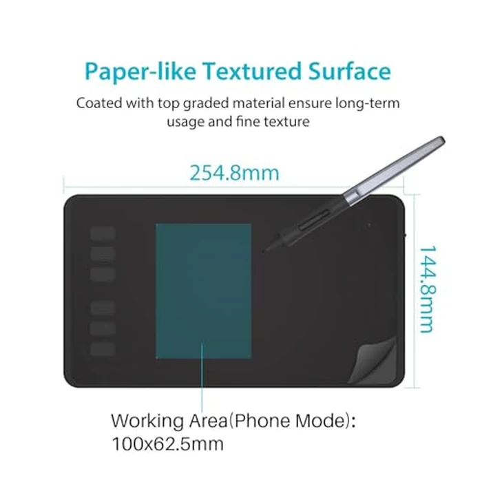 HUION Inspiroy H640P Drawing Tablet, 6x4 inch Digital Art with Battery-Free Stylus, 8192 Pen Pressure, 6 Hot Keys, Graphics Tablet for Drawing, Writing, Design, Teaching, Work with Mac, PC & Mobile by HUION - Image 4