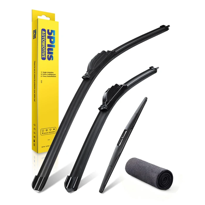 5 PLUS Windshield Wipers Replacement for 2018-2025 Nissan Leaf Windshield Wipers, 26"+16" Wiper Blades with 14 inch Rear Wiper Blade-Premium All-Season Wiper Blades-26"/16"/14" (Pack of 3) J- HOOK by 5 PLUS - Image 1