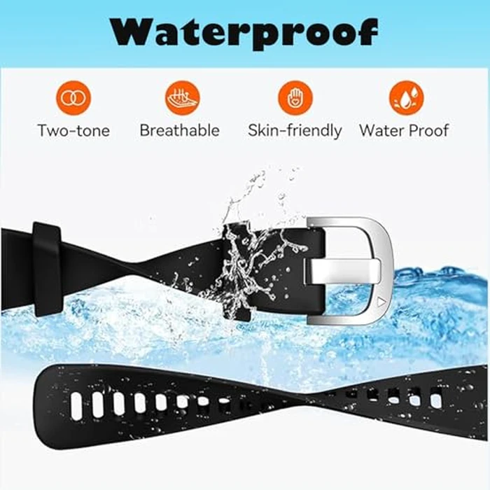 2 Pack Waterproof Bands Compatible with Garmin Forerunner 245/55 Watch Band, 20mm Replacement Strap for Forerunner 245 Music Watch Bands (black/balck) by Gleenice - Image 3