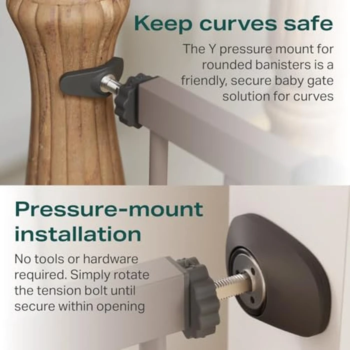 Cumbor 29.7-40.6" Baby Gate for Stairs, Mom's Choice Awards Winner-Dog Gate for Doorways, Pressure Mounted Auto-Close Pet Gates for Dogs Indoor, Safety Child Gate with Easy Walk Thru Door, Brown by Cumbor - Image 4