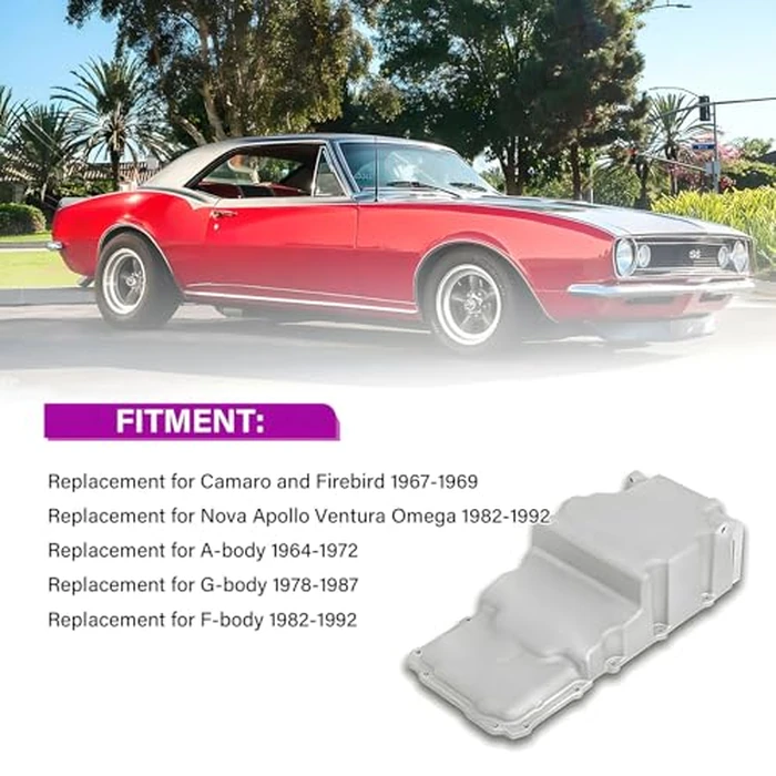 KUNCAIISH 302-2 LS Engine Oil Pan Kit, Compatible with 1964-1992 Chevy Nova Camaro Ventura Omega Firebird F-body G-body A-body LS1 LS2 LS3 LS6 LS9 4.8L 5.3L 5.7L 6L 6.2L 6.5L, Low Profile 81073 by KUNCAIISH - Image 2