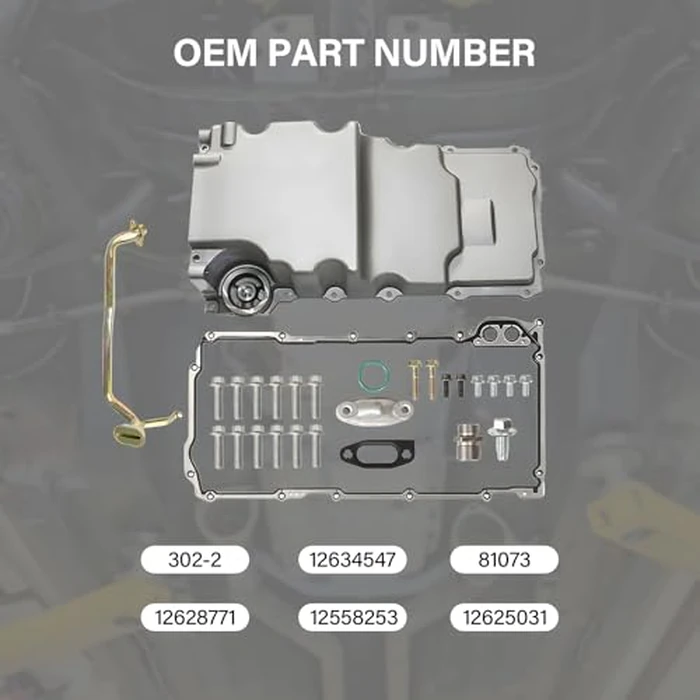 KUNCAIISH 302-2 LS Engine Oil Pan Kit, Compatible with 1964-1992 Chevy Nova Camaro Ventura Omega Firebird F-body G-body A-body LS1 LS2 LS3 LS6 LS9 4.8L 5.3L 5.7L 6L 6.2L 6.5L, Low Profile 81073 by KUNCAIISH - Image 4