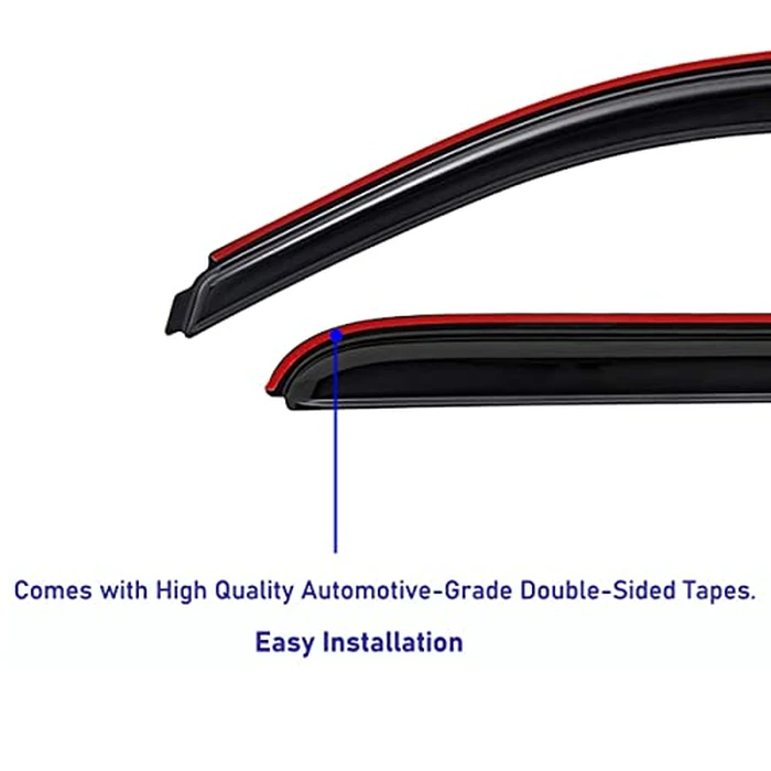 Extra Durable in-Channel Window Visor, Fits 2004-2014 Ford F-150 SuperCab; 2009-2014 F-150 Regular/SuperCrew; 2010-2014 F-150 SVT Raptor SuperCab/SuperCrew, UV Protect Wind Deflector, Smoke, 2-Pcs by Lightronic - Image 6